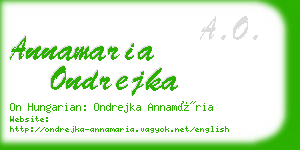 annamaria ondrejka business card